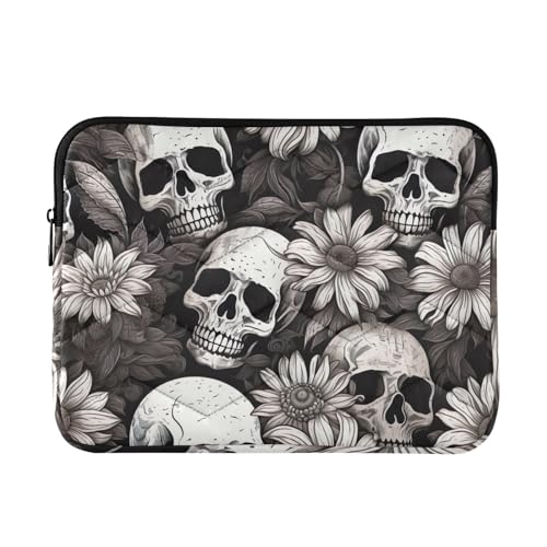 Funda para portátil 13-14 pulgadas esqueleto calaveras acuarela