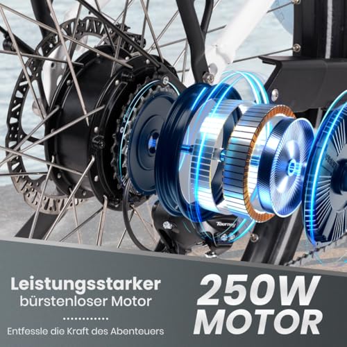 SAXXX E Bike Damen 28 Zoll Tiefeinsteiger mit 36V 13Ah Akku, Elektro Fahrrad Erwachsene mit Scheibenbremse, 7 Gang Kettenschaltung Pedelec mit Federgabel, Gepäckträger für Damen/Frauen Herren/Männer – Bild 8