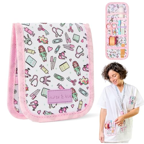 Nurse is Love Salvabolsillos Enfermeria | Organizador de Bolsillo Enfermeria | Ideal para Enfermera en Apuros - Enfermera Accesorios, Regalos Enfermera Original, Multiples Diseños ajustan a Tijeras