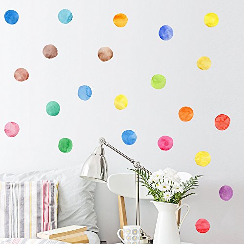 DIY Colorful Polka Dots Wall Decal (2.8inch 29 Dot Decals) Easy Peel & Stick Posh Dots Removable Vinyl Polka Dot Decor Kids Bedroom Decorative Round Wall Sticker for Baby Nursery Bedroom