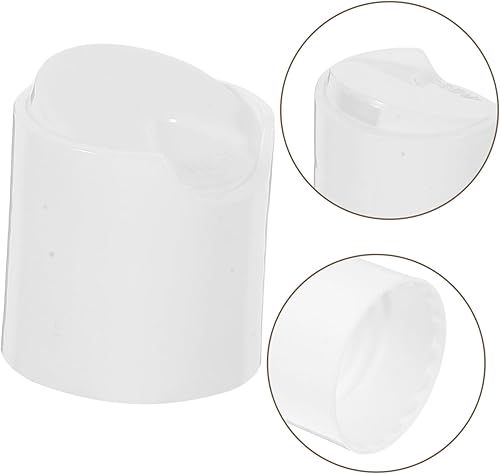 Miniatura 8 de Beaupretty 6 tapas de botella de champú adecuadas para botellas de 0.945 in de diámetro, tapas de loción de disco blanco, tapa superior de prensa