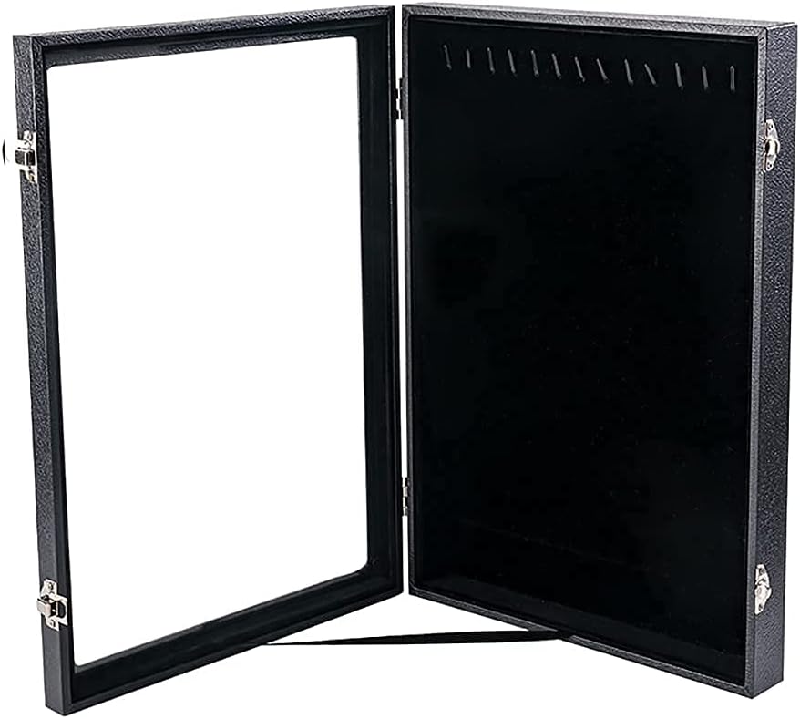 Vertical Necklace Holder Organizer,Necklace Storage,Necklace Organizer Box,Jewelry Tray with Glass Lid (Black Velvet) image 5