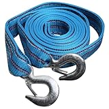 HOODANCOS Starkes Abschleppseil Doppeltes Nylonseil mit Sicherem Haken für Pkw LKW Wohnmobil Offroad Zugseil Robust Praktisch für Notfall und Anhängerzug