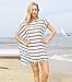 Chalier Womens Striped Chiffon Swimwear Bikini Swim Beachwear Swimsuit Cover up,A-white Stripe,One Size