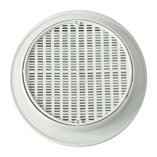 First Plast Gitter, rund, zum Einbauen Mit Fliegengitter d.100, Lüftung, 70°cm², Weiß