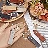 SUNNYCLUE 24Pcs 8 Colors PU Leather Keychain Blank Key Chains Bulk Black White Brown Rectangular Engraving Blanks Keychains Holder with Silver Iron Key Ring for Keys Chain Stamping DIY Craft Supplies #2