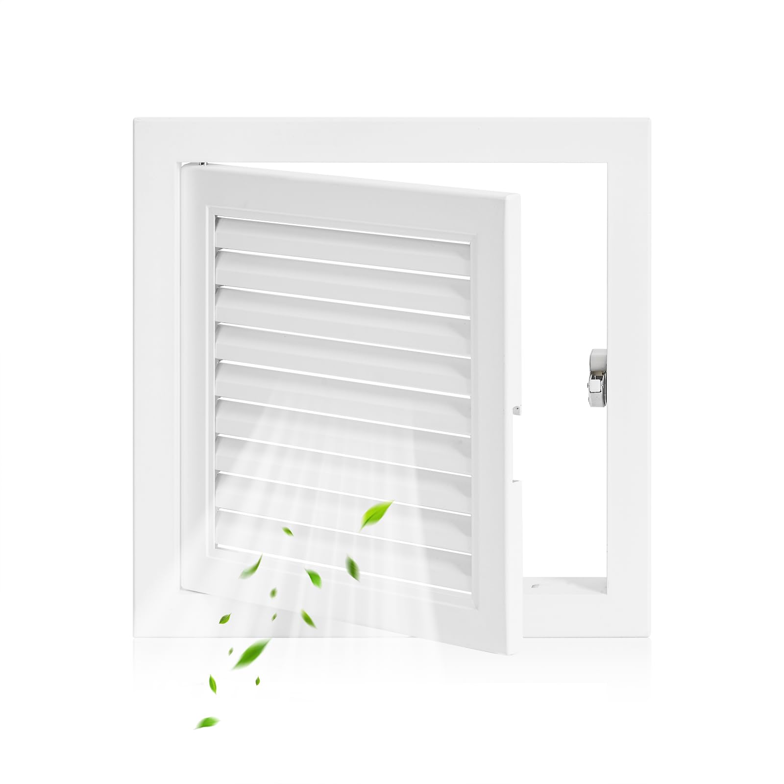 11.5 x 11.5 Louvered Access Panel for Drywall - Access Door with Vent - Push Latch - Inside Dimensions: 10 x 10 inch