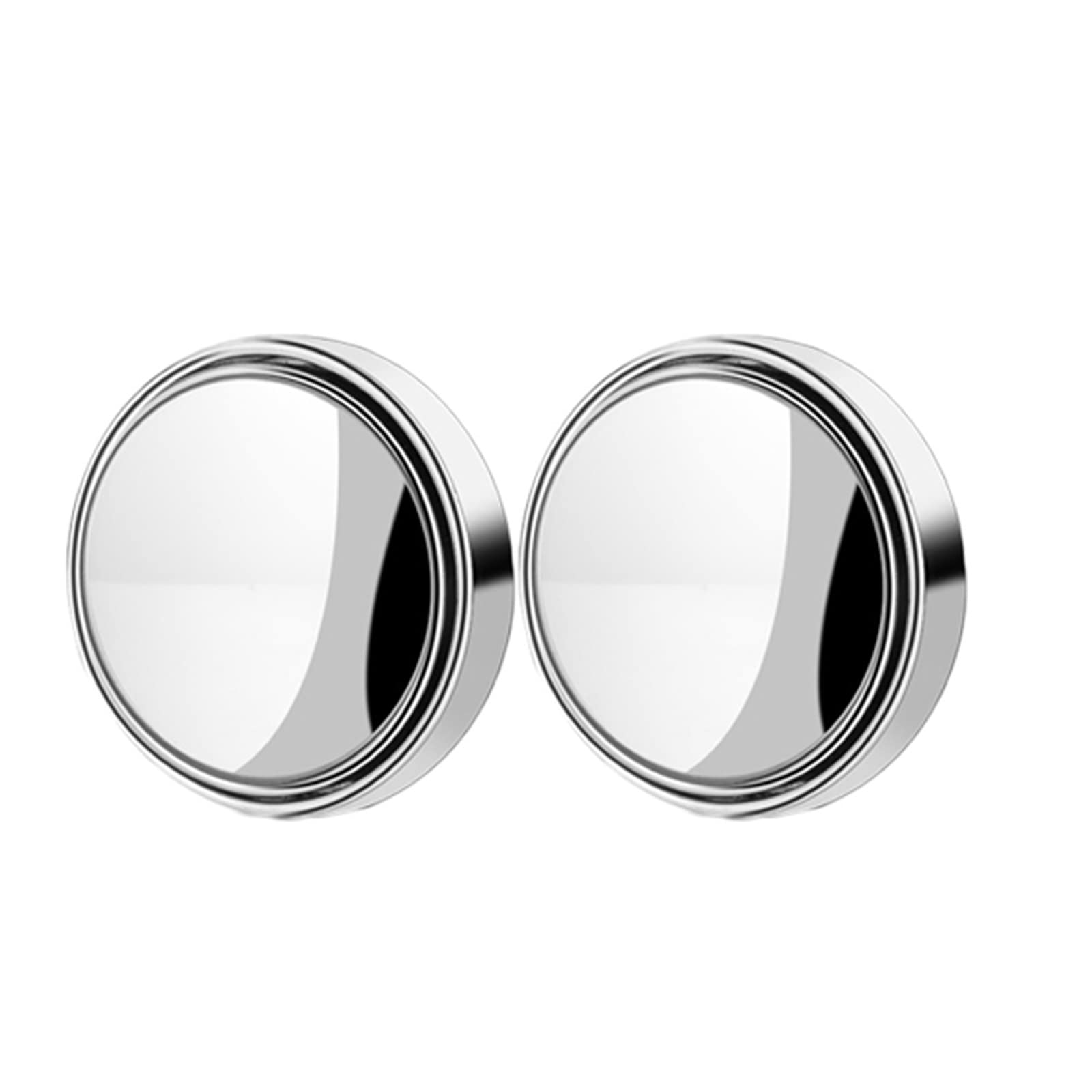 GDHKDDFL Wide-angle mirrors for underground car parks, Car Rearview Convex Small Round Mirror Driving Wide-angle 360 Degree Reversing Assist(Silver Set)