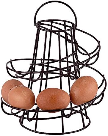 Greenfields Kitchen Storage Spiral Helter Skelter Egg Holder Stand Rack Holds Up to 18 Eggs (Black)