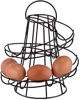 Greenfields Kitchen Storage Spiral Helter Skelter Egg Holder Stand Rack Holds Up to 18 Eggs (Black)