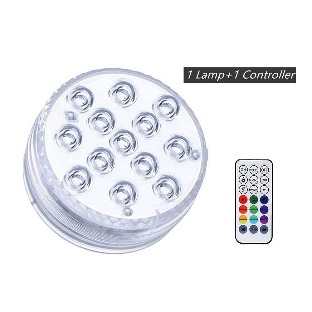 13 LED RGB Sommible Light mit Magnet und Saugnapf Pool Licht unter Wasser Aquarium Teich Nacht Nachtlicht-1 Controller Lampe 1