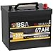Produktbild BSA ASIA Autobatterie 67Ah 12V 590A/EN ASIA Batterie Plus-Pol Rechts 30% mehr Startleistung ersetzt 60Ah 65Ah