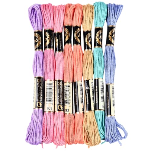 Image of 8 Skeins 6 Strands Colorful Embroidery Floss Variegated Cross Stitch Thread Needlepoint Gradient Friendship Bracelet String Yarn Threads Bulk for Sewing Bracelets Knitting Stitching Crafts