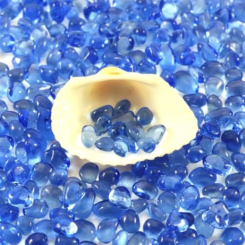 Image of 1 LB (460g) Tumbled Irregular Sea Glass Gemstone Chips, Light-Blue | Vibrant Long-Lasting Hues, Premium Polished, Safe Non-Toxic Material, Ideal for DIY Crafts & Decorations