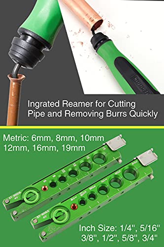 Image of Super Stars Flaring Tool Kit 1 /4in - 3 /4in Single Flare Tool HVAC 45 Eccentric Type Flare Tool with Pipe Cutter for Copper Tube Pipe (5 in 1 Kit)