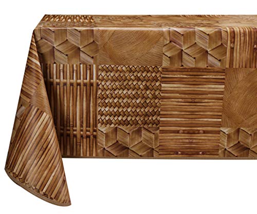 Vinylla Tischdecke aus Vinyl, leicht zu reinigen, Motiv: Bambus, 140 x 140 cm Cover