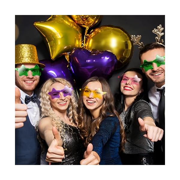 CHRORINE 8/16/24/40 Pairs Rimless Star Shape Sunglasses Transparent Glasses Bulk for Party Decor Favor - Image 7