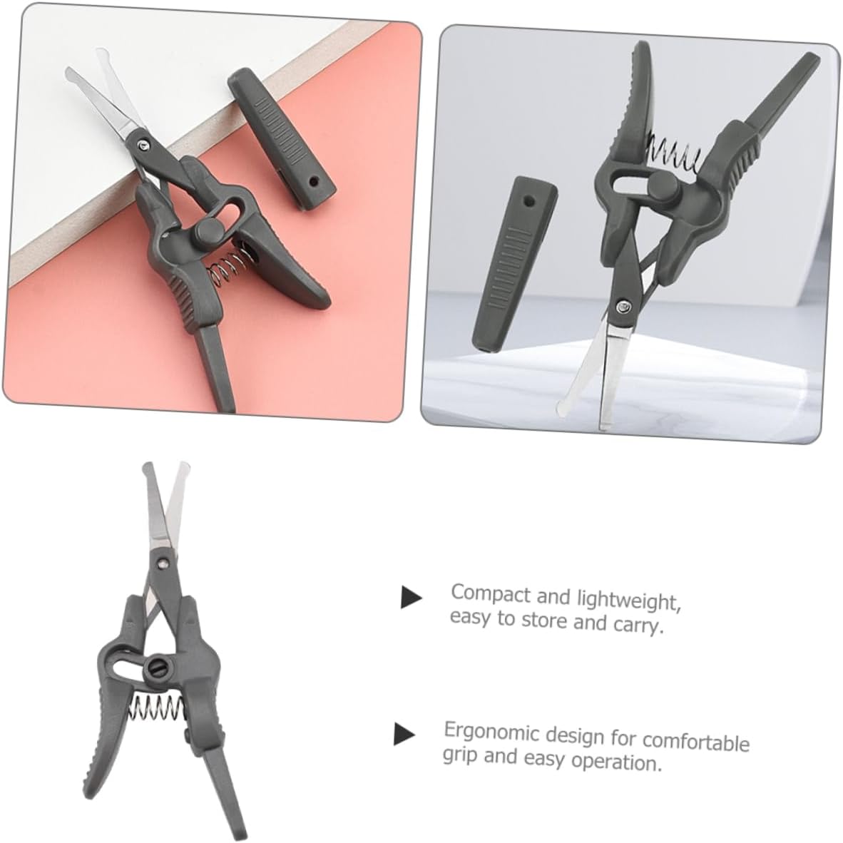 4pcs Men's Nose Hair Scissors Eyebrow Trimmer Stainless Steel Grooming Scissors for Facial Hair Removal