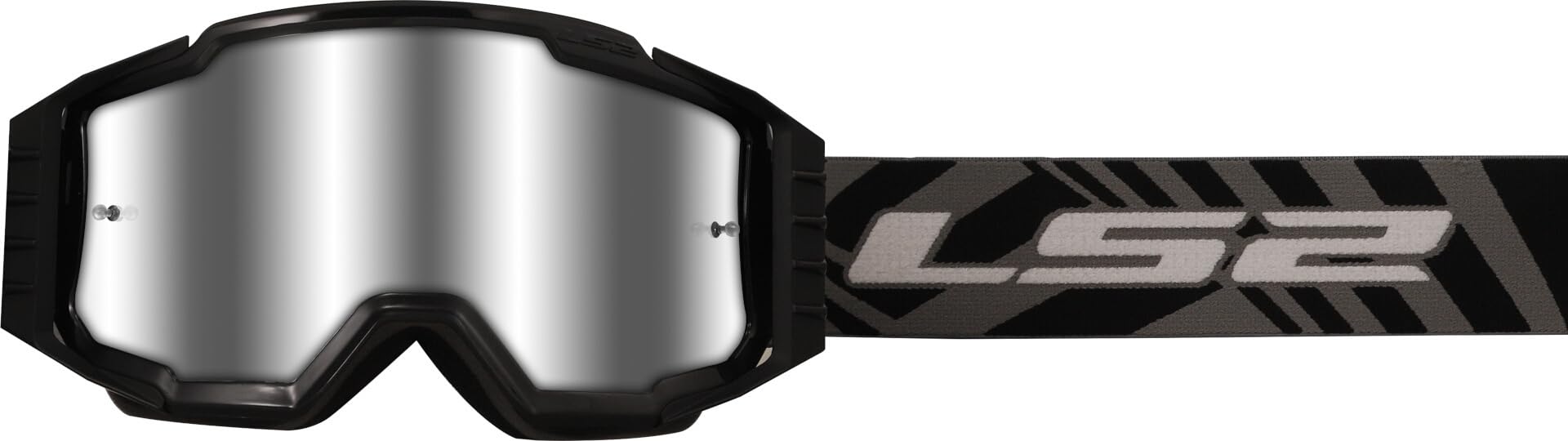 LS2 Gafas MX Charger Pro Black With, lente Mirror Silver + lente transparente + Tear Off