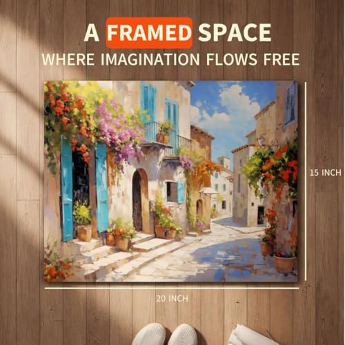Image of Art Therapy Pcn14 Linen Canvas DIY Paint by Number Kit 15 x 20 Inch for Adults and Kids with 2 Set of Acrylic Oil Painting Colors with Brushes for Stress Relief, Relaxation, Focus & Home Decoration (Nature)