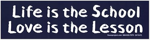 Life is the School, Love is The Lesson - Adhesivo magnético para parachoques de automóvil, para refrigerador, superficies magnéticas, imán de 8.63 x