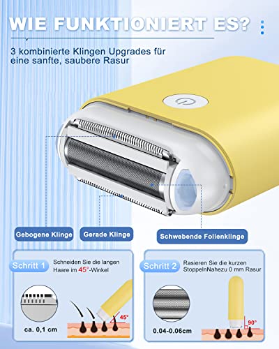 Electric Leg Shaver For Women, Yblntek Cordless Lady's Shaver, Womens' Electric Razor For Legs And Arms, Womens Body Hair Removal Trimmer, Waterproof Wet &Dry Shaver, Usb Rechargeable #TOP1