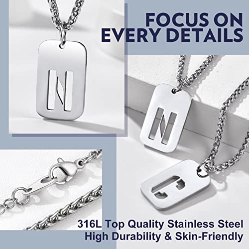 Bandmax Men G Chain Necklace Stainless Steel Initial Letter G Pendant Charm Necklace For Men Women Dog Tag With Letter G Letter Alphabet Pendant Jewelry For Friend #TOP3