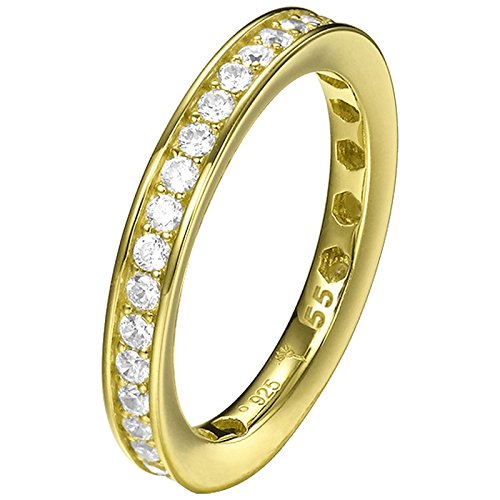 Joop! Damen-Ring 925 Silber Zirkonia weiß Rundschliff Gr. 55 (17.5) - JPRG90788B190