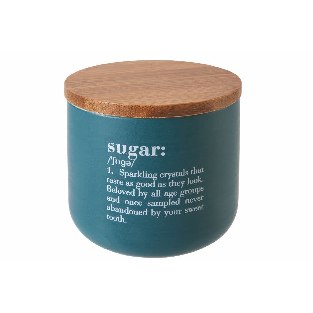 Villa d'Este Home Tivoli Victionary Shades 500ml New Bone China Sugar Jar with Bamboo Lid