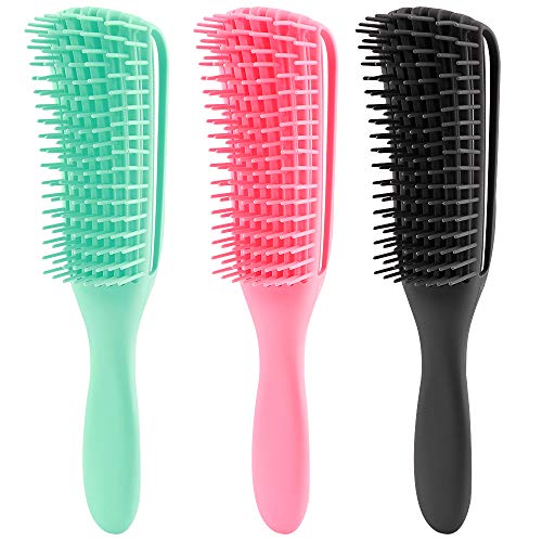 Detangling Brush for Curly Hair, WHAVEL 3 Pack Detangler Hair Brushes for Natural Afro America/African Hair, Textured 3a to 4c Kinky Wavy/Curly/Coily/Wet/Dry/Oil/Thick/Long Hair