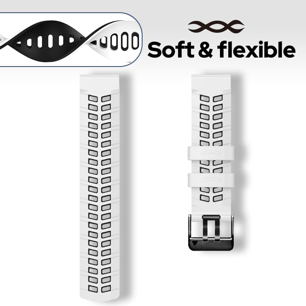 Bicolor Watch Band, Soft Silicone Adjustable Sports Watch Band Compatible for SUNKTA BW1846/BWTX12/K52 Military Smartwatch, Quick Release Watchbands for Men image 3