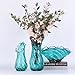 suruim Hand Blown Blue Ocean Wave Crystal Glass Bowl - Large Glass Bowl Decorative Sea Glass Fruit Bowls Art for Coastal & Modern Home Office Centerpiece