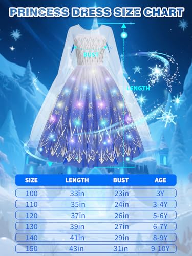 Vestido princesa luminoso para niñas con accesorios miniatura 4