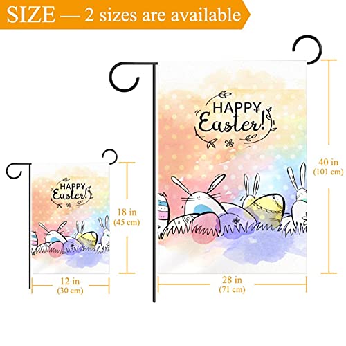 Drapeau de jardin lapin de Pâques double face en tissu premium résistant - 3