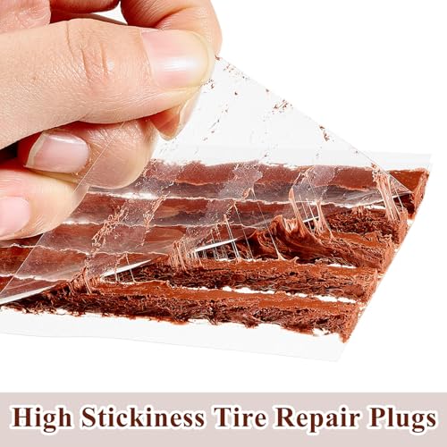 Image of 5 Pcs Tire Plugs, 4 inch x1 /4 inch Rubber Tire Plug Repair Kit for Tubeless Off-Road Tires Car, RV, SUV, ATV, Motorcycle, Truck, Tractor (Red)