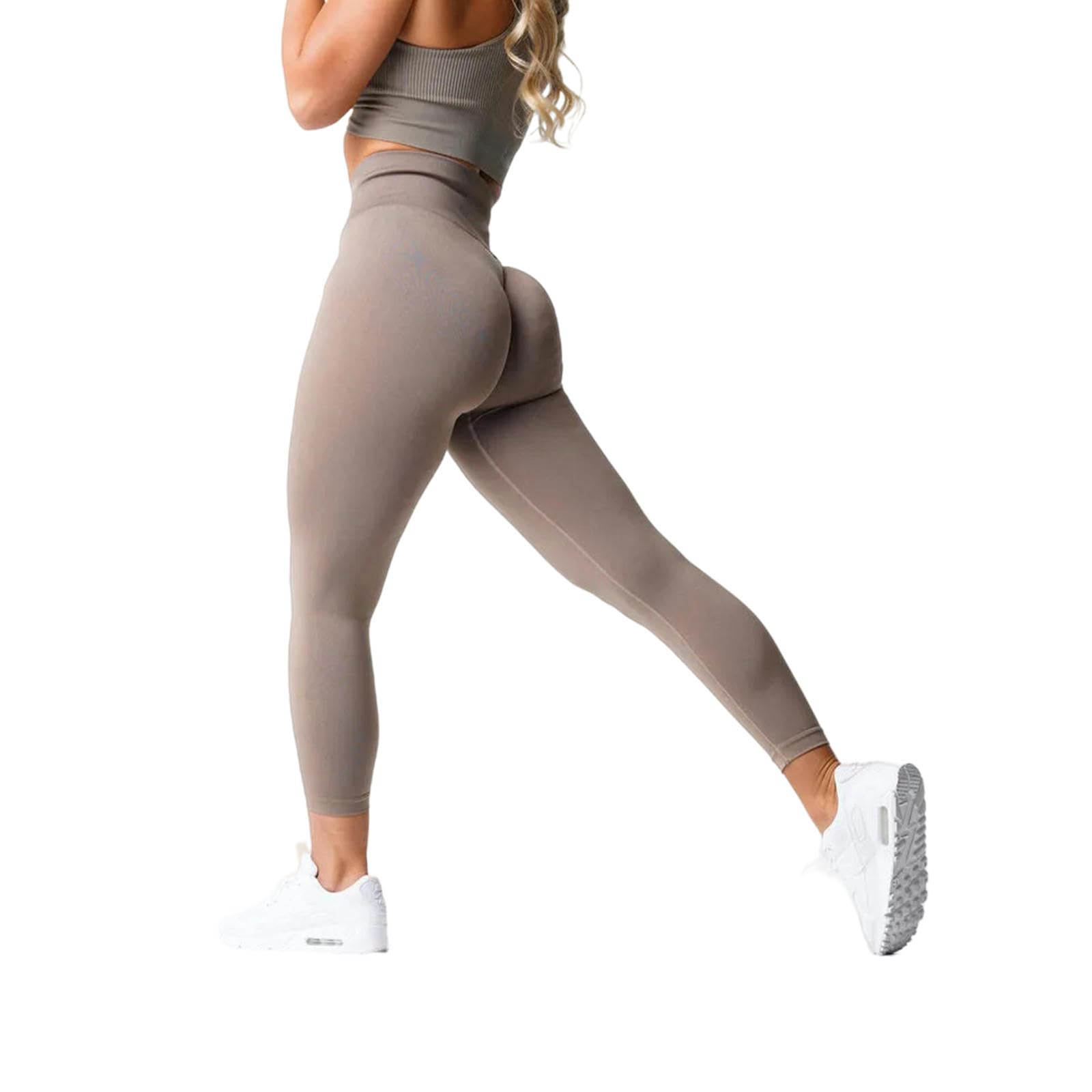 Legginsy dla kobiet UK fitness sportowe legginsy damskie bezszwowe siłownia bieganie joga odzież sportowa spodnie push up z wysokim stanem - zielone -m