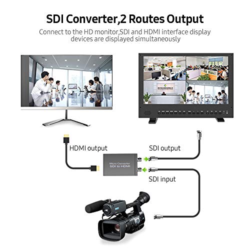 Yongluo Conversor Micro SDI NK-M008 SDI para HDMI/SDI para SDI 2 Saída de rotas Mini HD 1080P Conver