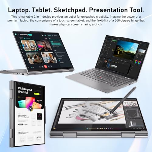 Image of Lenovo ThinkPad X1 Copilot+ 2-in-1 Laptop, 14 inch FHD+ Touchscreen, Intel Core Ultra 7 258V, Intel Arc Graphics, 32GB RAM, 1TB SSD, Fingerprint, Backlit, Wi-Fi 7, 1080P IR Camera, Win 11 Pro, w /Bundle