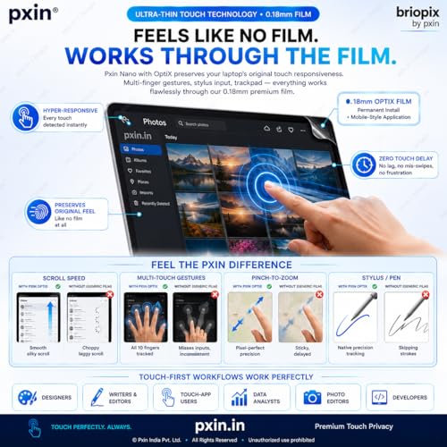Image of Pxin Neo 17.3 Inch (16:9) | Touch Sensitive Privacy | Anti Blue | Anti Glare | UV (A /B /C) Block| OptiX & BLUVLIGHT Block Layer | Privacy Filter compatible with HP /Dell /Lenovo /Asus /Acer
