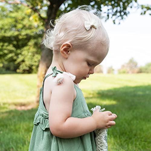 Baby Wisp 10 Pc Mini Hair Bows Newborn Infant Toddler Baby Girl Hair Accessory Hair Clips Gift Set - Cielo (White, Ivory, Wheat, Latte, Rose Taupe, Chantilly, Light Pink) #TOP2