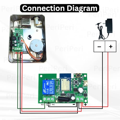 Image of PeriPeri Wi-Fi Smart Electronic Motorised Door Lock with Smart Life App Control, Alexa & Google Assistant Compatible, Security Lock for Door, Main Gate, Indoor & Outdoor, 1 Remote, 1-Year Warranty