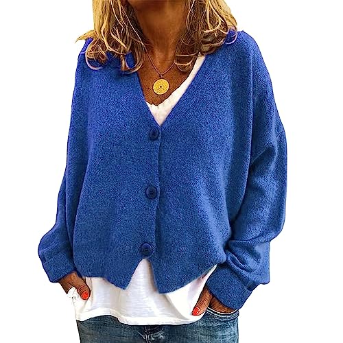Image of ebossy Women's Vintage Preppy Cable Knit Cardigan Sweather Casual Plain Artistic Aesthetic Oversized Crop Jacket Top