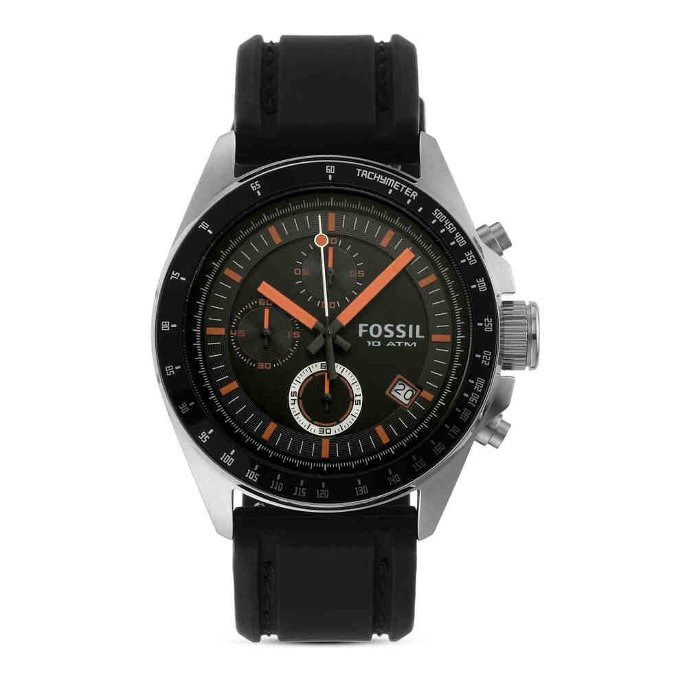 FOSSILDecker Watch for Men, Quartz Chronograph Movement with Leather Strap.
