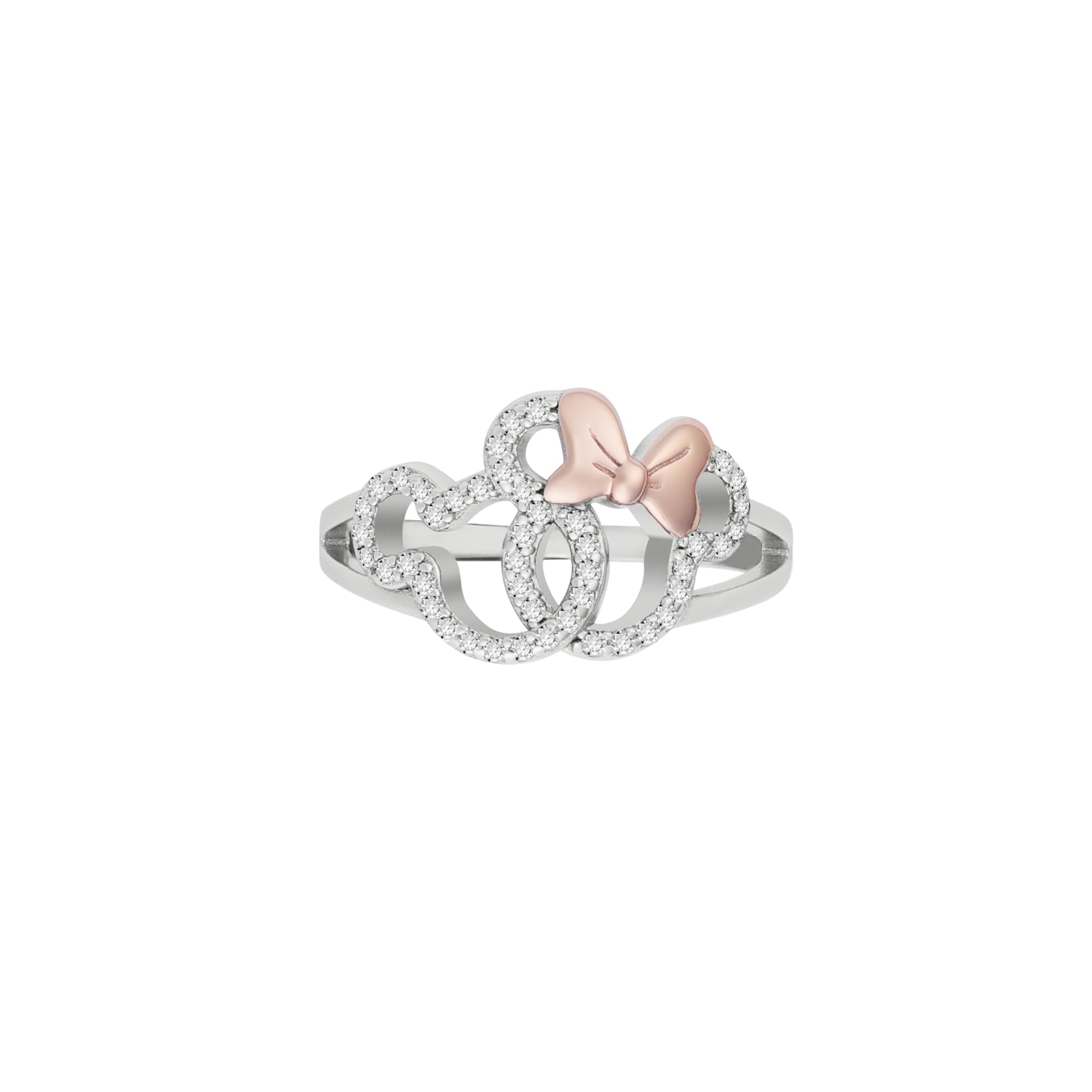 Disney Mickey y Minnie - Anillo de plata de ley para niñas