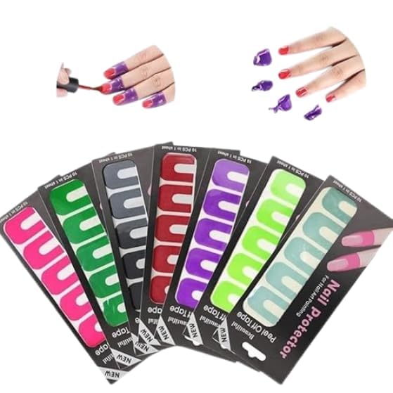 Nail Polish Protector Peel-Off Stickers (10 Pcs Sheet) – U-Shape Spill Proof Manicure Tape, Disposable Nail Art Guard Strips for Clean Edges, Mess-Free DIY Painting Protection-image-21