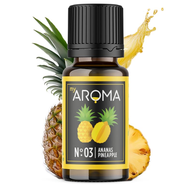 myAROMA | No. 03 (Ananas, 10 ml) | Arôme purement naturel | Gouttes pour eau & cocktails, pour la cuisine & la pâtisserie | Sans sucre ni édulcorant