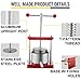 VEVOR Fruit Wine Press 0.9Gal/3.5L Grape Press For Wine Making Wine Press Machine W/Dual Stainless Steel Barrels Wine Cheese Fruit Vegetable Tincture Press W/Power Ball Handle & 0.1