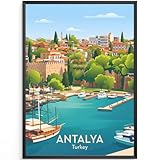 MJ-GRAPHICS® Poster Antalya Hafen Kunstdruck lebendig 