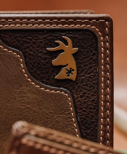 House of Jack Co. Deer Ornament Long Bifold Wallet for Men and Outdoorsmen, Rodeo Wallet, Full Grain Cowhide Leather Wallet, Brown4