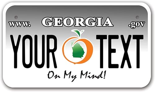 InkMyPlate - Placa de matrícula personalizada de Georgia a elegir entre 50 estados Moto 7 x 4 placa de matrícula personalizada para ruedas